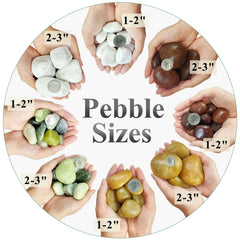 Close-up of 2-3 inch jade pebbles for indoor plants