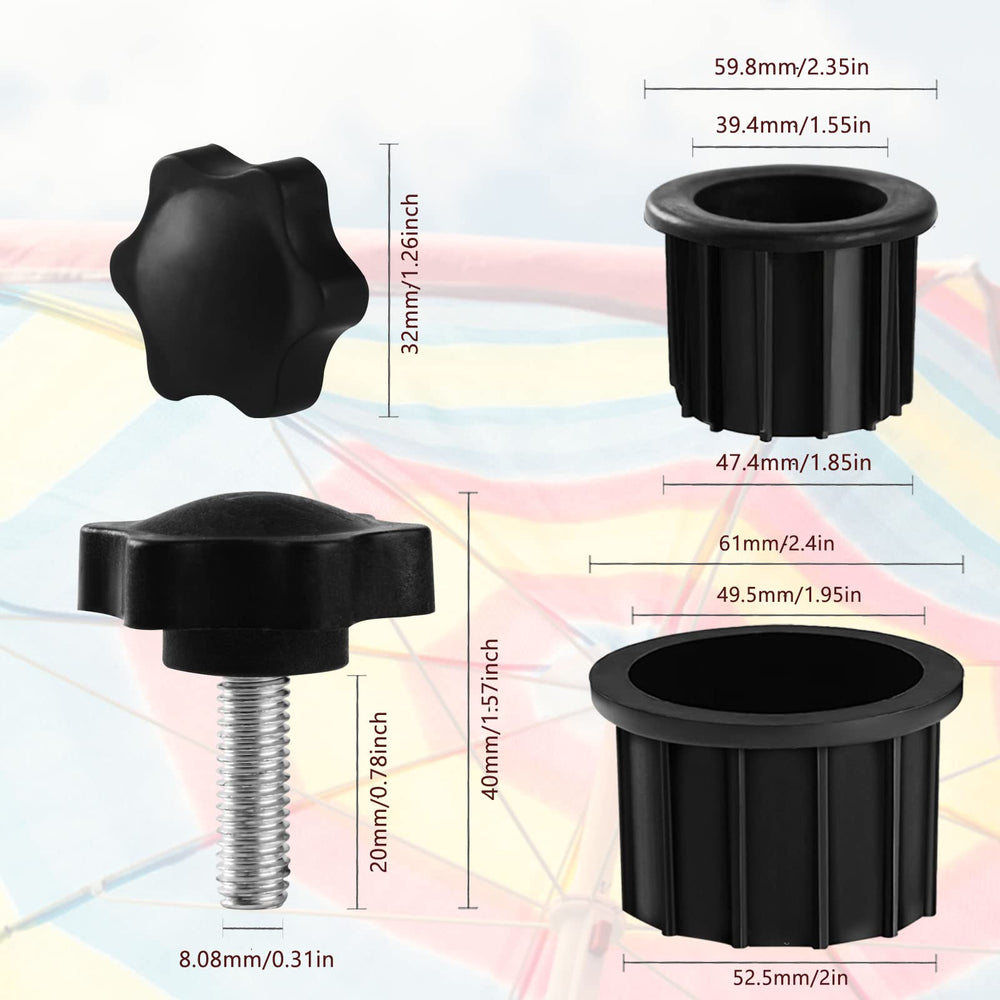 Close-up of 2-inch plastic umbrella hole ring