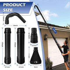 Close-up of 3 BUZZLETT gutter cleaning tool attachment with rubber ring