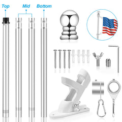 Close-up of 360° rotating clips for REERON flag pole
