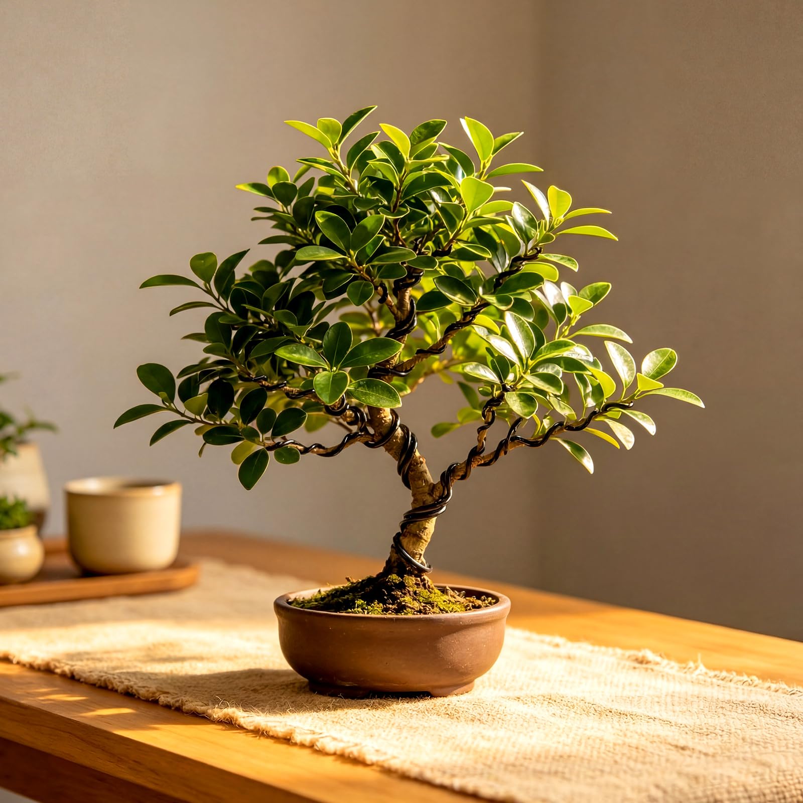 Close-up of 3mm black aluminum bonsai wire roll