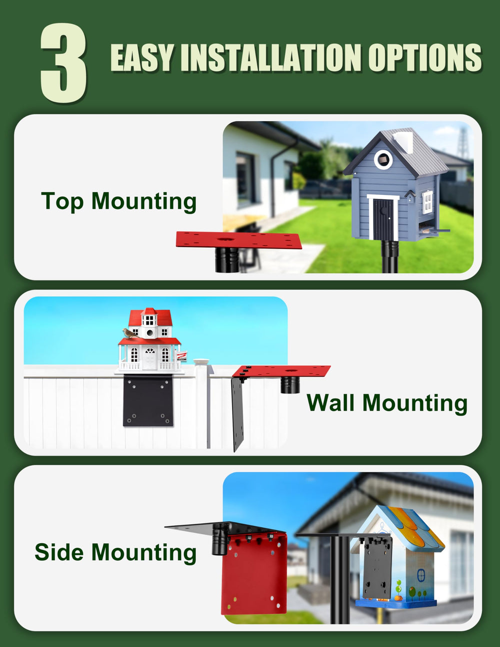 Close-up of 5-prong base of the XDW-GIFTS Bird House Pole