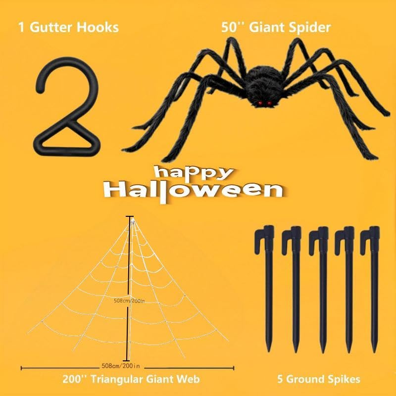 Close-up of 59" giant spider with red eyes