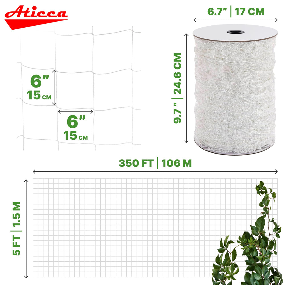 Close-up of 6-inch mesh on Aticca trellis netting