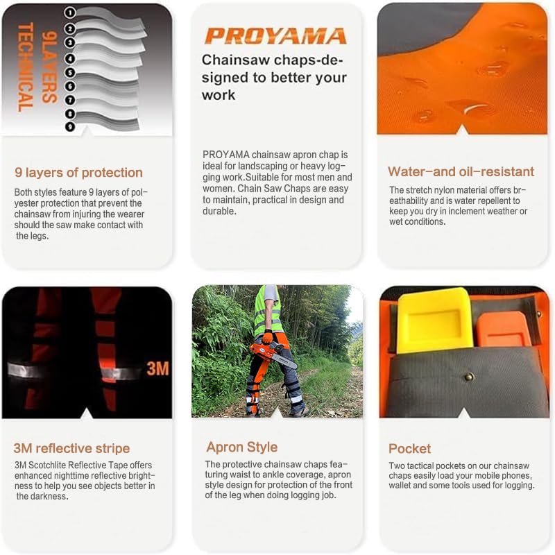 Close-up of 9-layer protection in PROYAMA Chainsaw Chaps