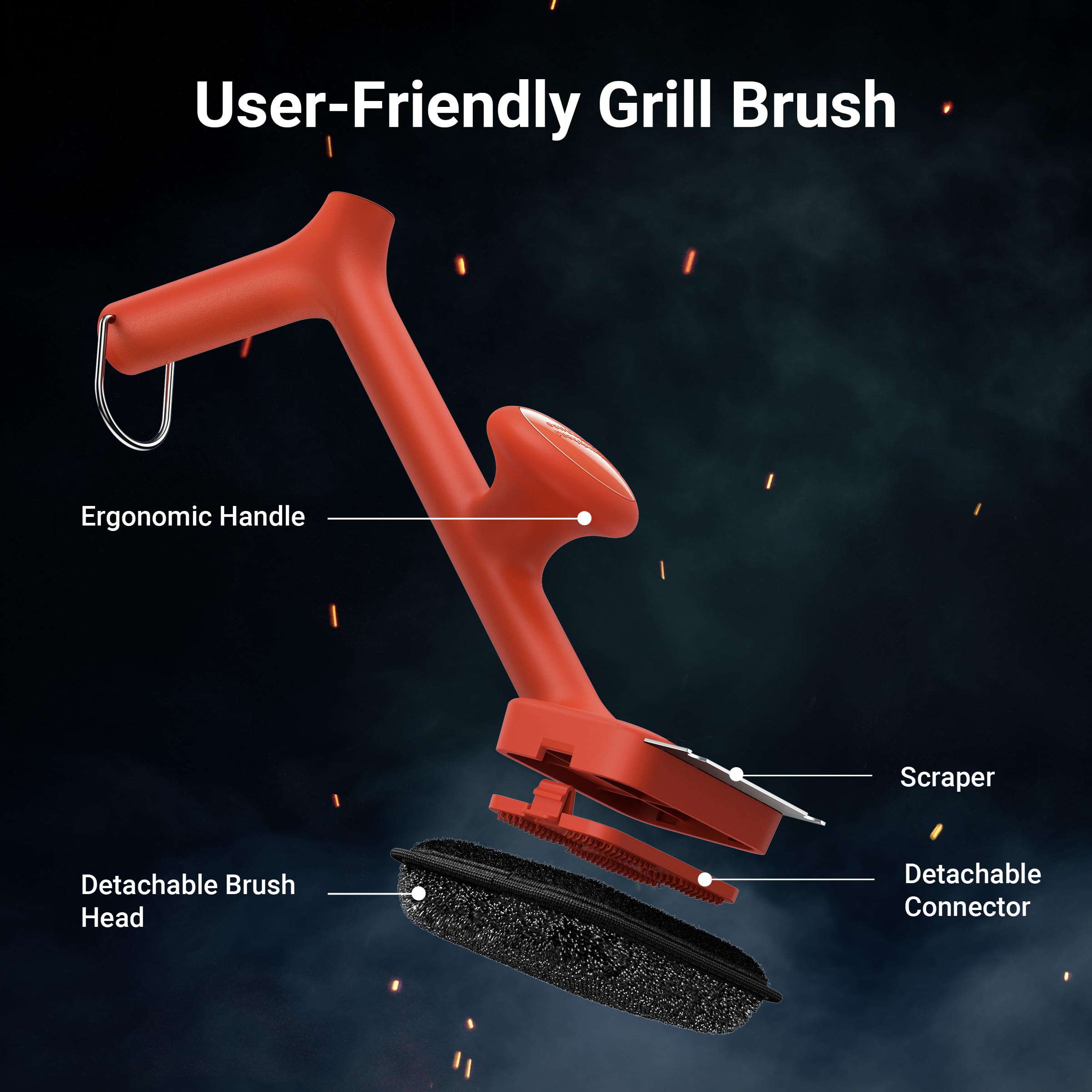Close-up of a ThermoMaven grill brush replacement head