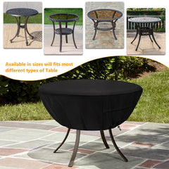 Close-up of Aacabo Round Patio Table Cover fabric texture