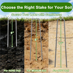 Close-up of AAGUT 12 inch garden stake with hot-dip galvanized coating