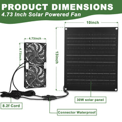Close-up of ABitmax solar panel for outdoor fan installation