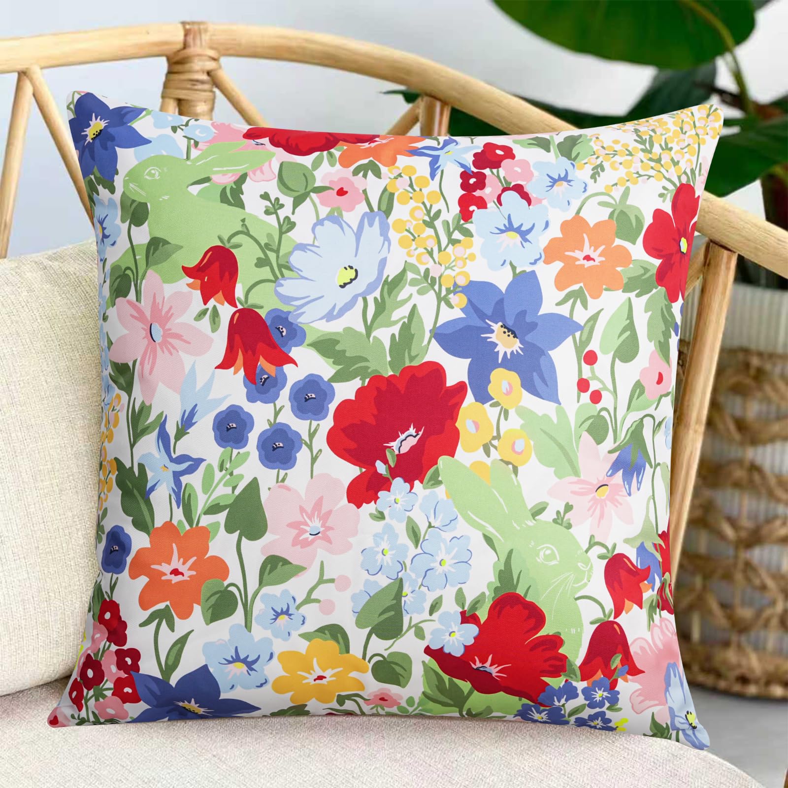 Close-up of Adabana floral pillow cover fabric texture