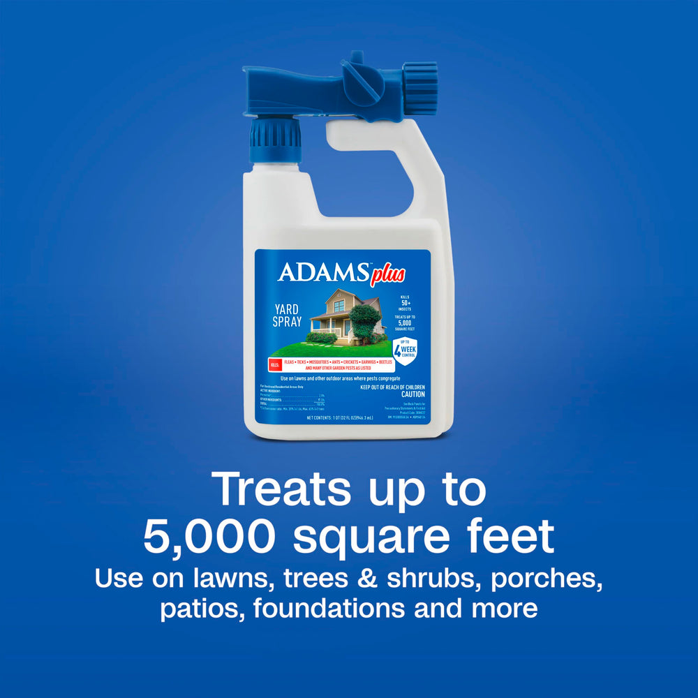 Close-up of ADAMS Plus Flea and Tick Yard Spray label