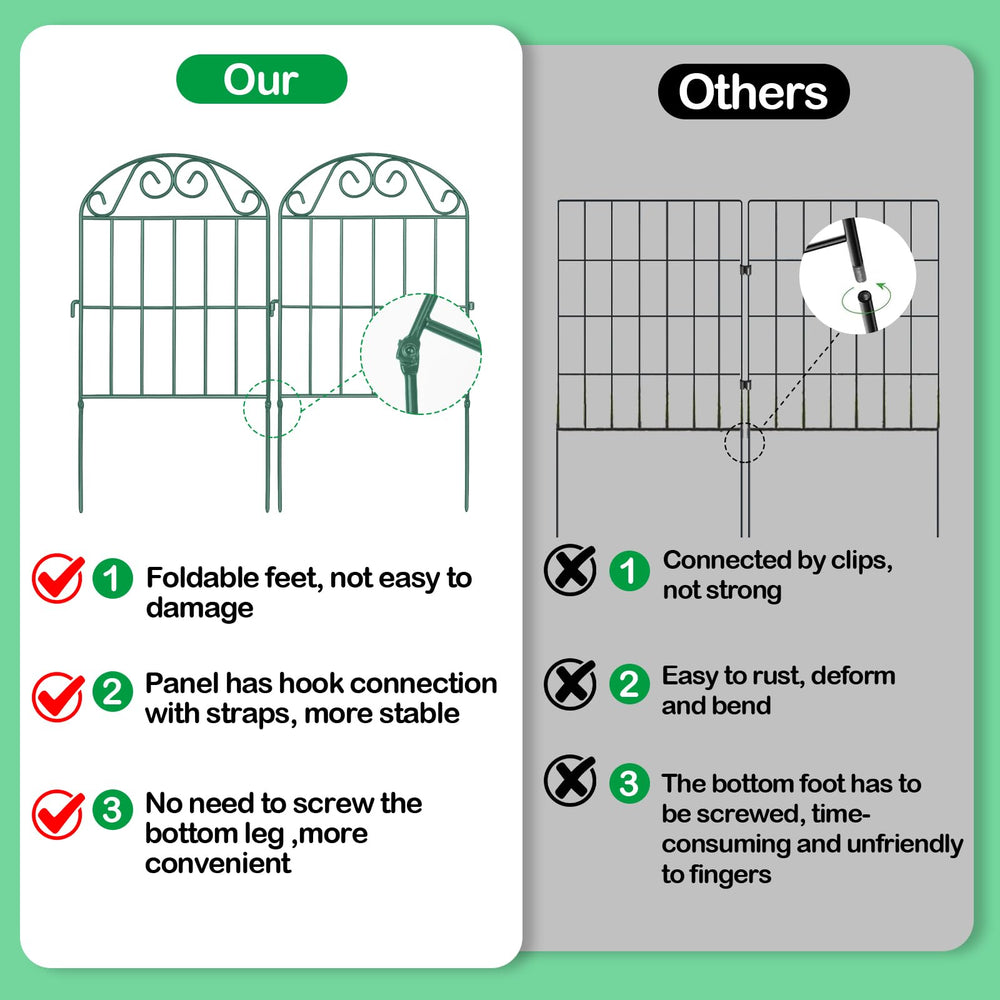 Close-up of ADAVIN Collapsible Garden Fencing hooks for secure attachment