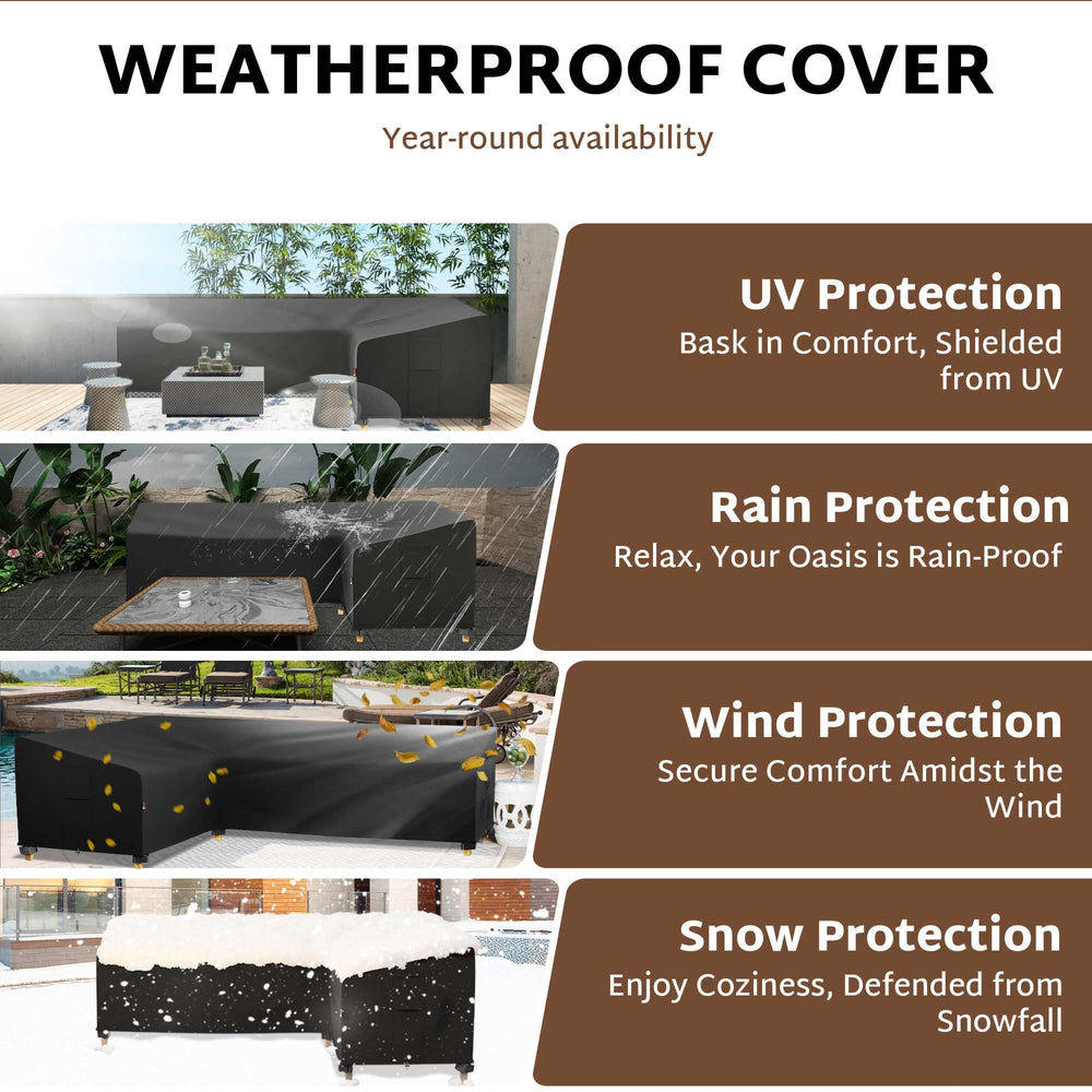 Close-up of adjustable drawstrings on iBirdie Outdoor Sectional Cover