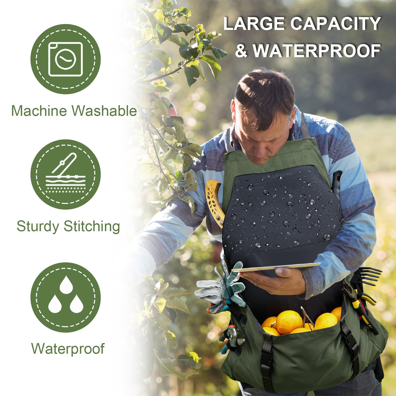 Close-up of adjustable straps on Cover Geny Gardening Apron
