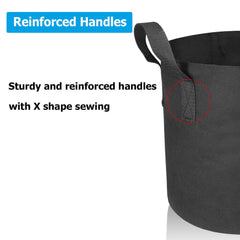 Close-up of ADORMA grow bag handle with X shape sewing