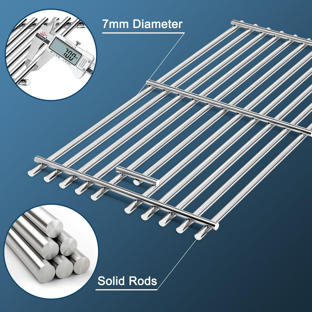 Close-up of Adviace stainless steel grill grate surface