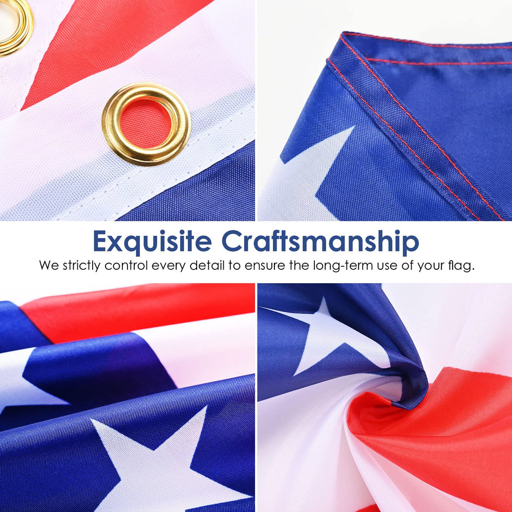 Close-up of AhfuLife American Flag's brass grommets