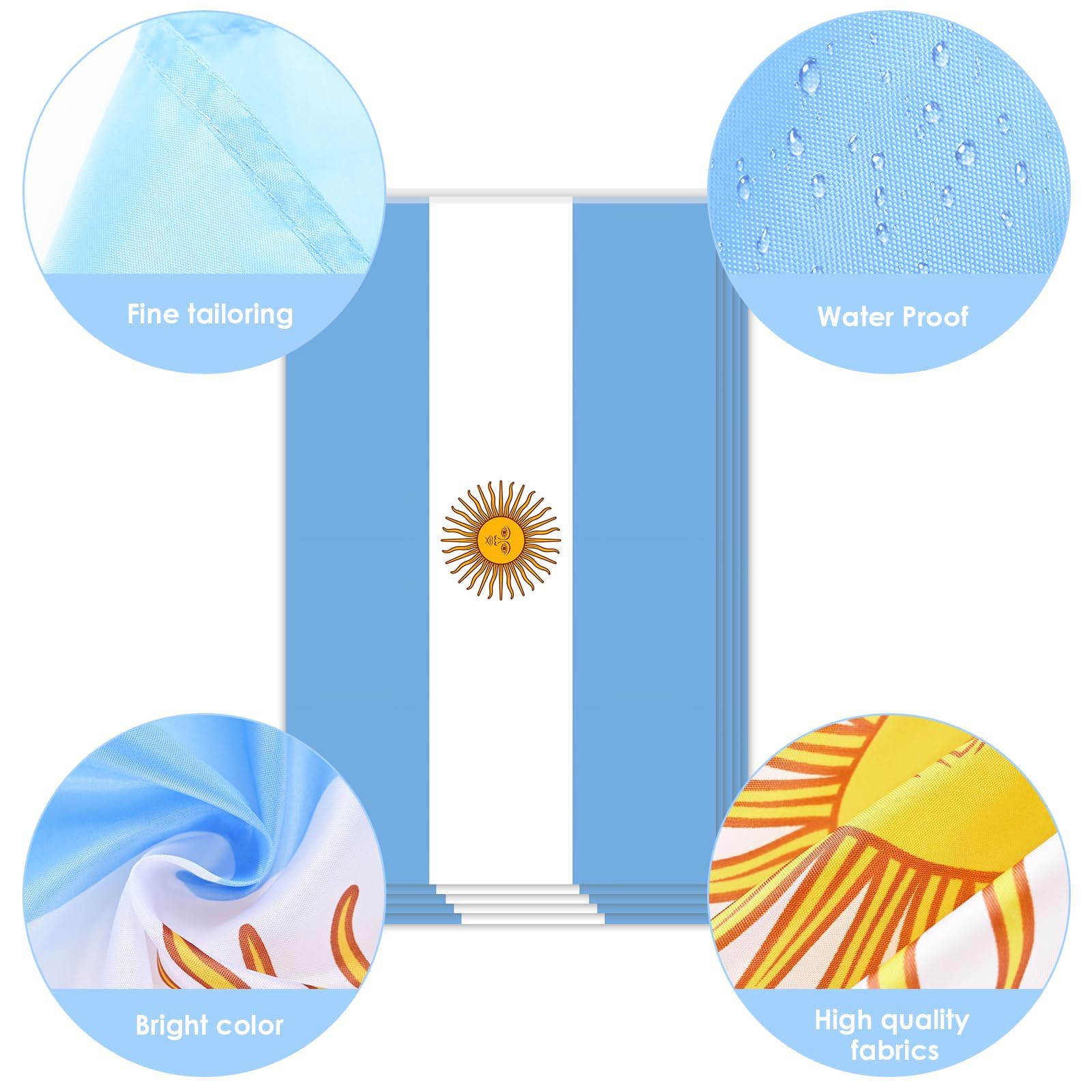 Close-up of AhfuLife Argentina flag with bright colours