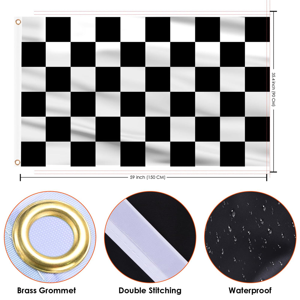 Close-up of AhfuLife Checkered Flag fabric texture