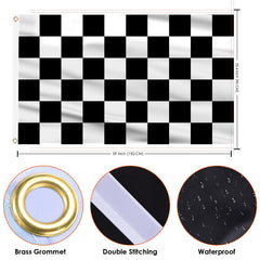 Close-up of AhfuLife Checkered Flag fabric texture