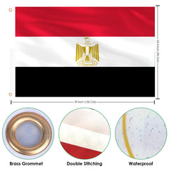 Close-up of AhfuLife Egypt Flag brass grommets