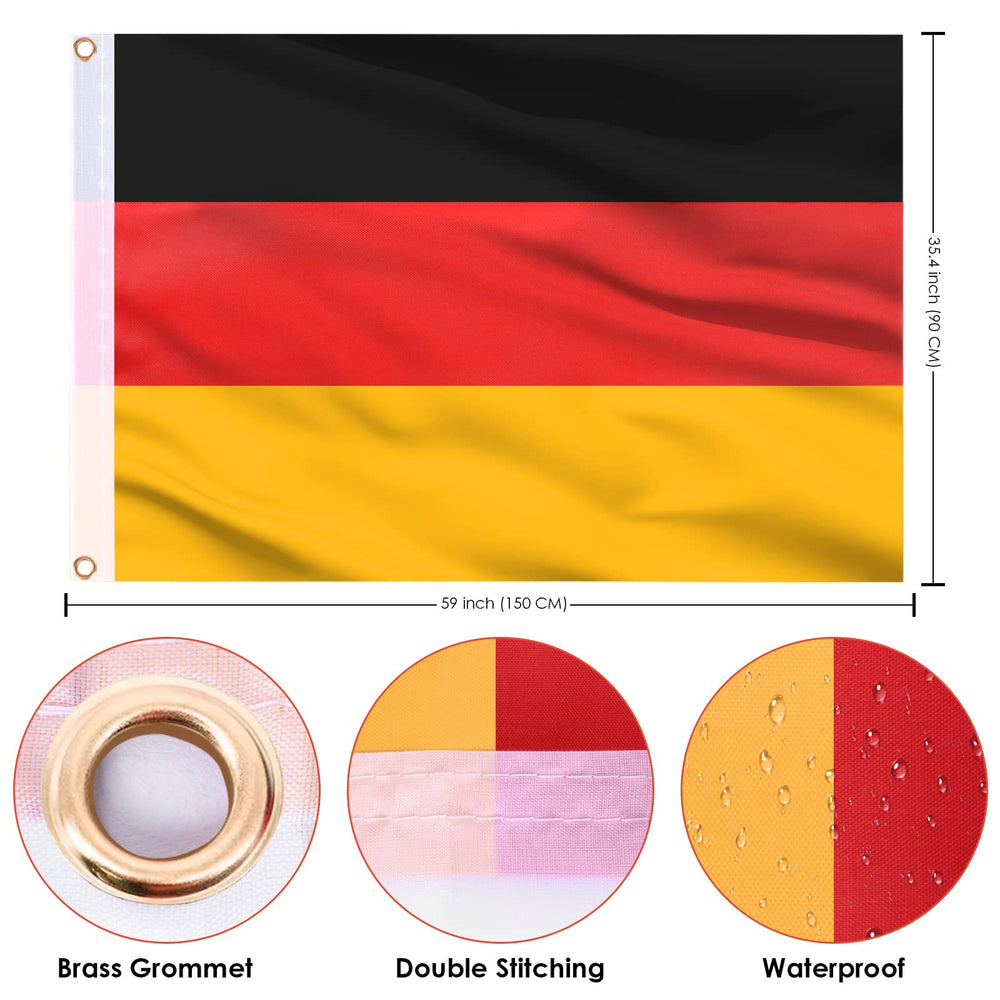 Close-up of AhfuLife Germany Flag showing brass grommets