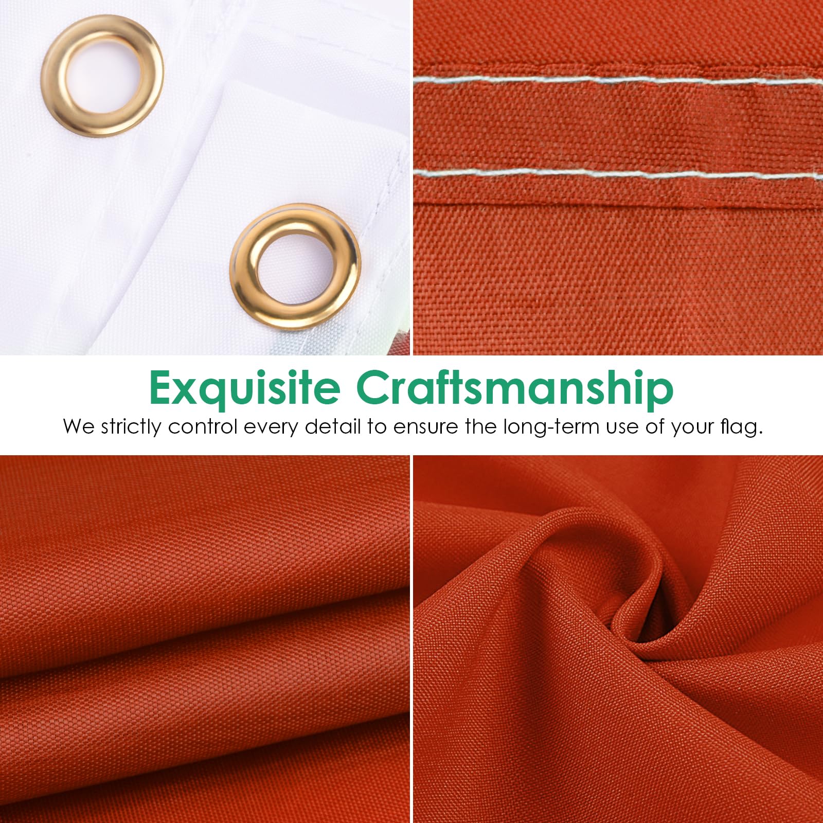 Close-up of AhfuLife Guyana Flag's brass grommet and stitching