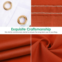 Close-up of AhfuLife Guyana Flag's brass grommet and stitching