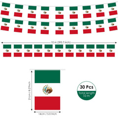 Close-up of AhfuLife Mexico flag bunting showing vibrant colours
