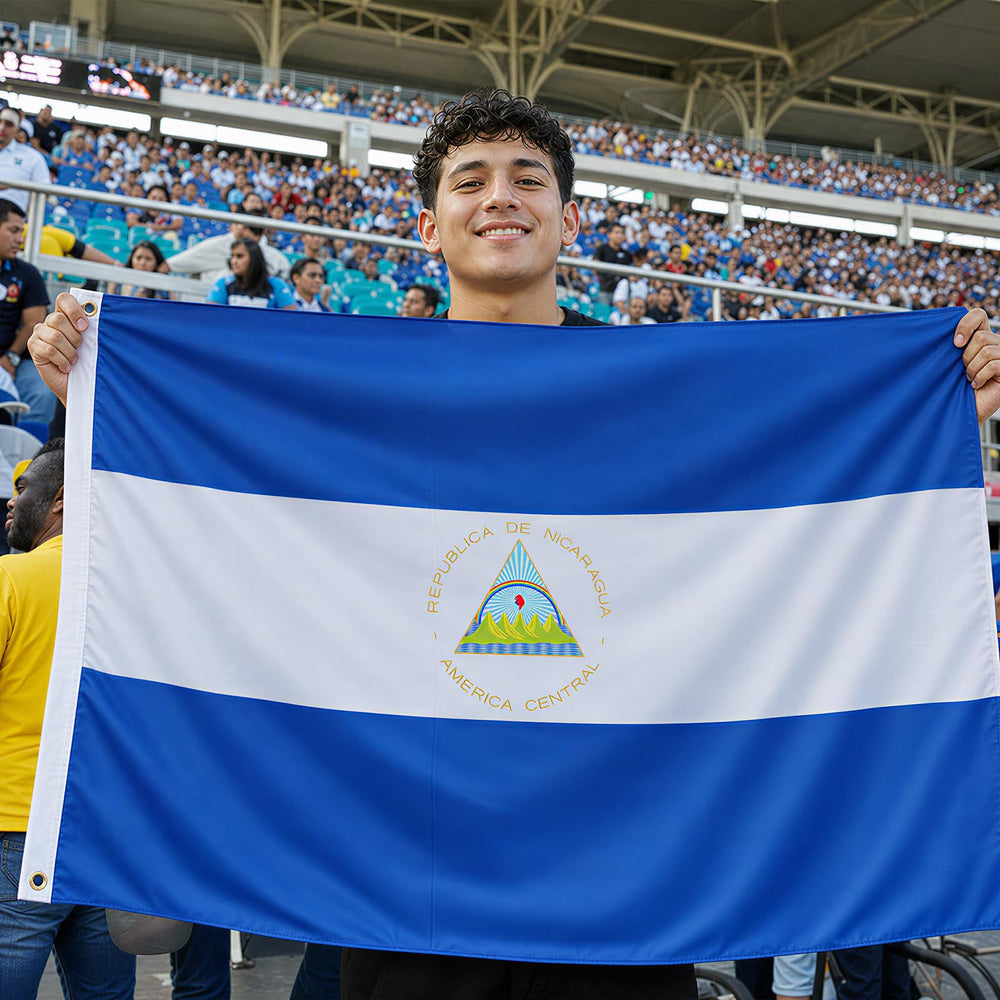 Close-up of AhfuLife Nicaragua flag brass grommet