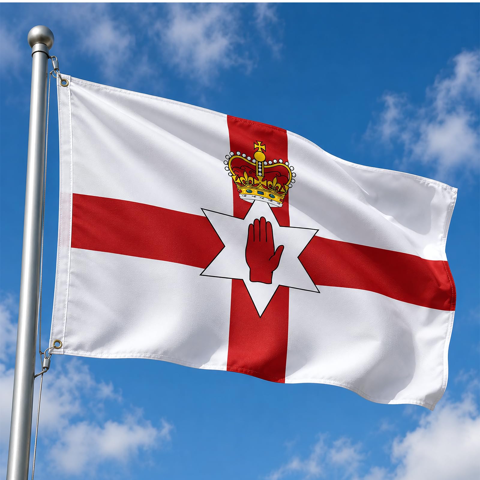 Close-up of AhfuLife Northern Ireland flag fabric texture