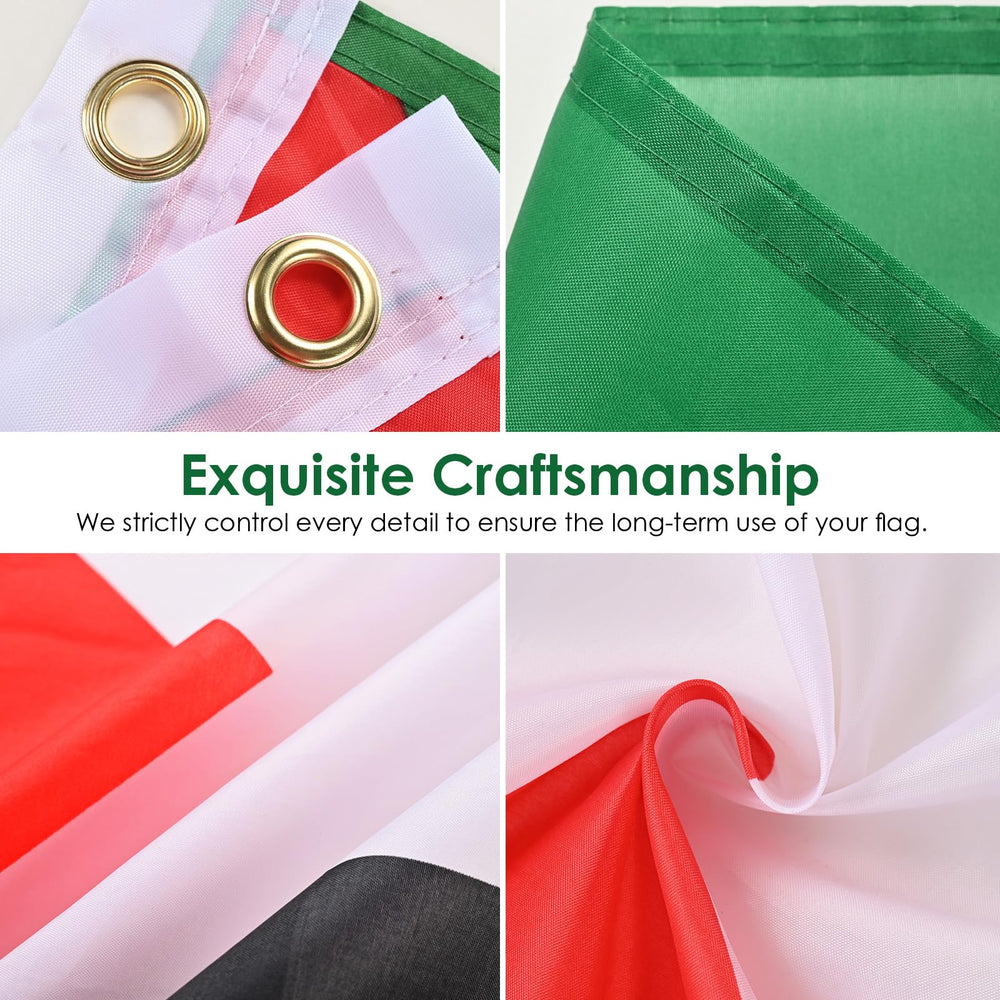 Close-up of AhfuLife Palestine Flag stitching and canvas header