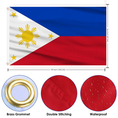 Close-up of AhfuLife Philippines Flag grommet detail