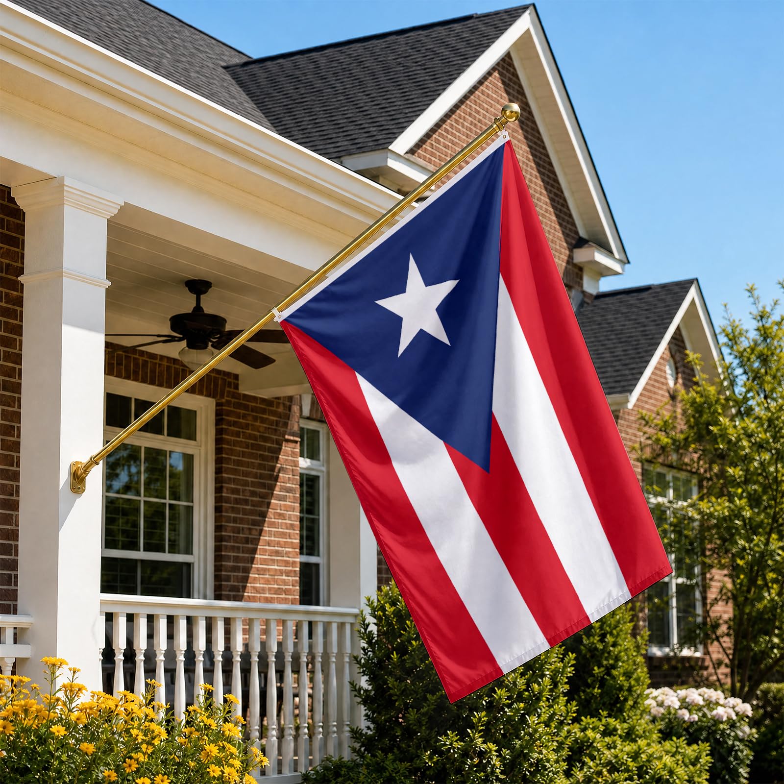 Close-up of AhfuLife Puerto Rico Flag stitching