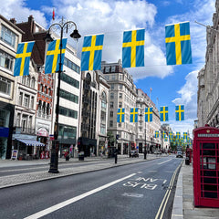 Close-up of AhfuLife Swedish Flag showing double-stitching