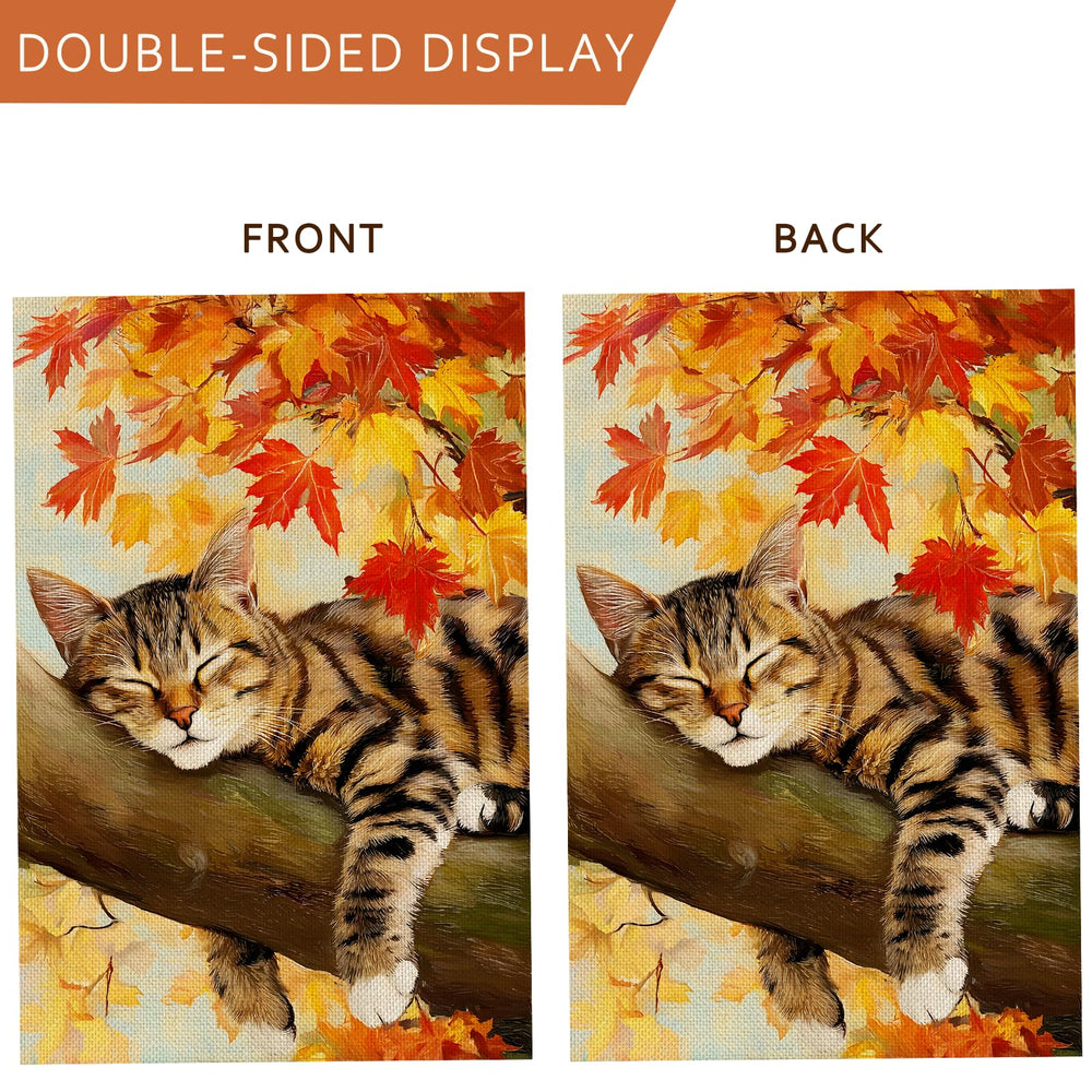 Close-up of AIBOLYNE Fall Garden Flag fabric texture and stitching