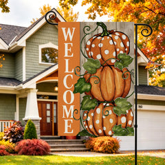 Close-up of AIBOLYNE Fall Garden Flag showing vibrant autumn colours