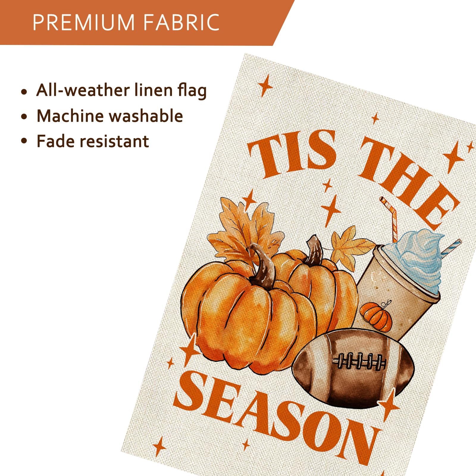 Close-up of AIBOLYNE Fall Garden Flag stitching and sleeve