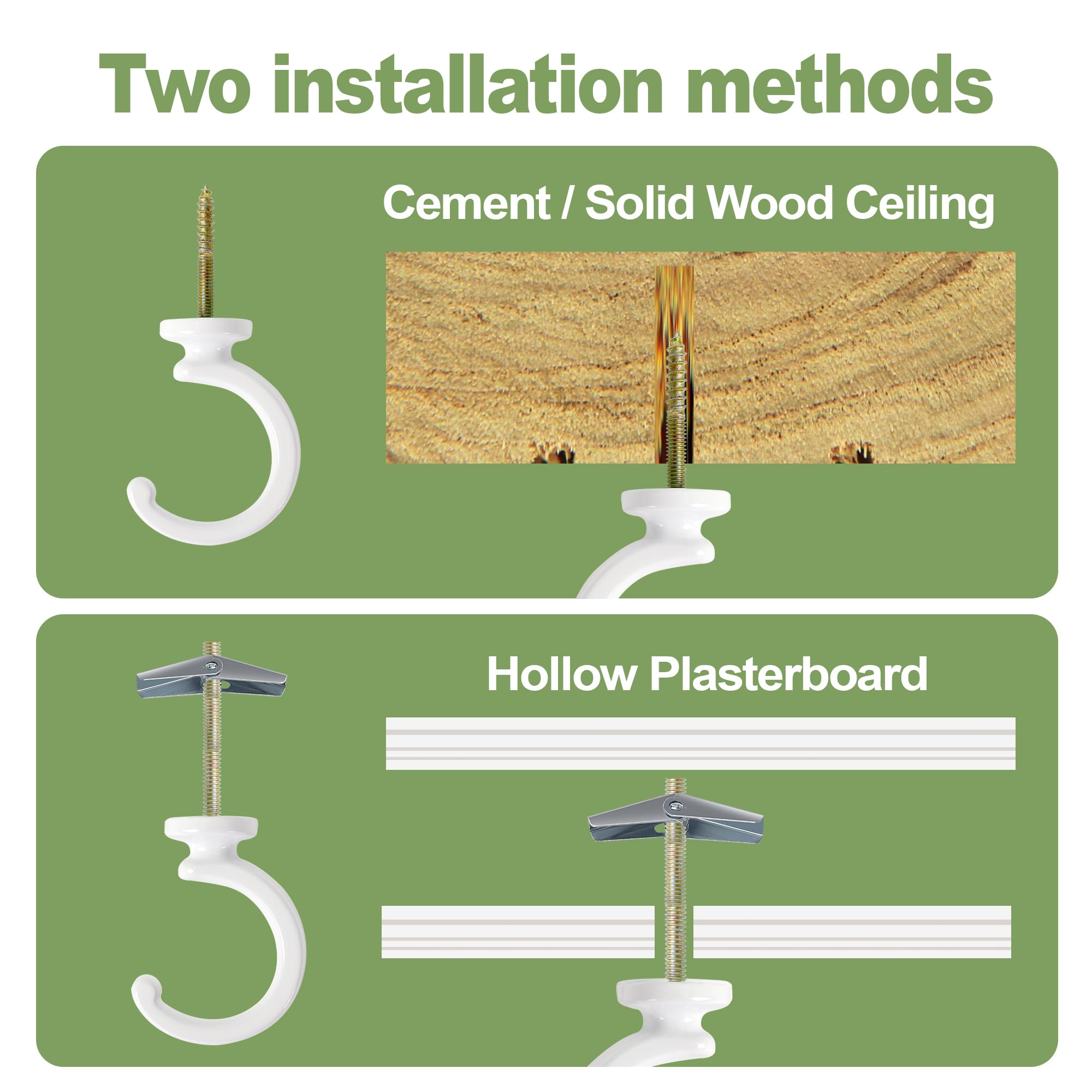 Close-up of Aidoclip ceiling hook with mounting hardware