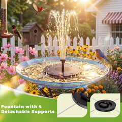Close-up of AISITIN solar fountain nozzles for varied spray patterns