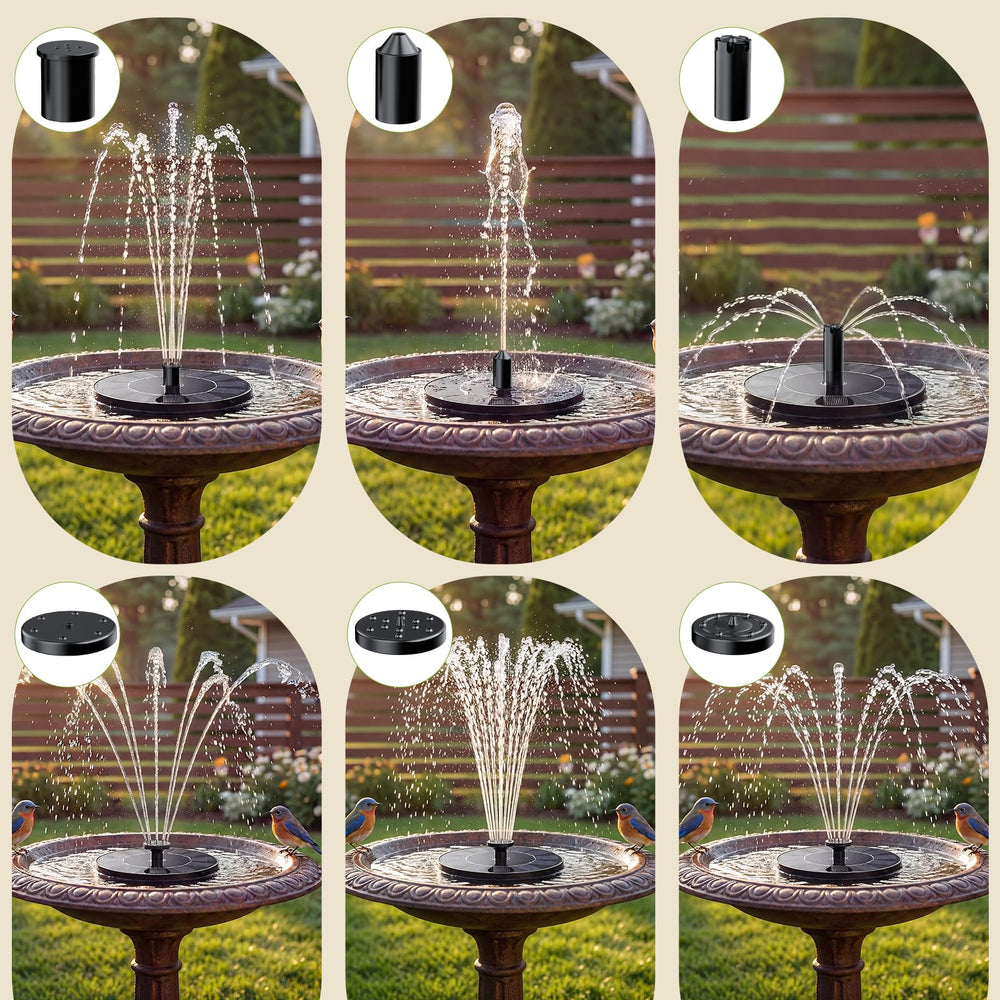 Close-up of AISITIN solar fountain pump nozzles