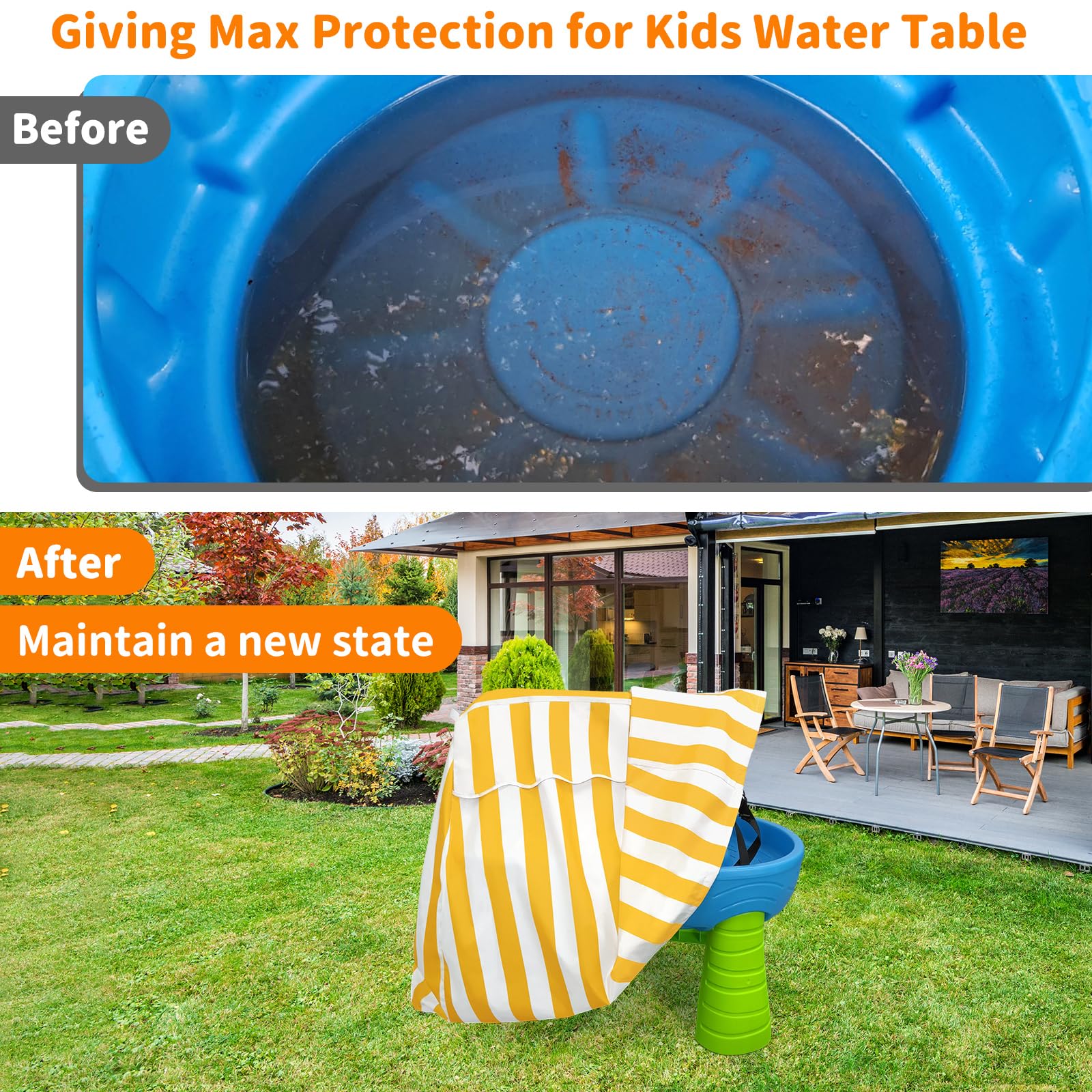 Close-up of AKEfit Kids Water Table Cover material