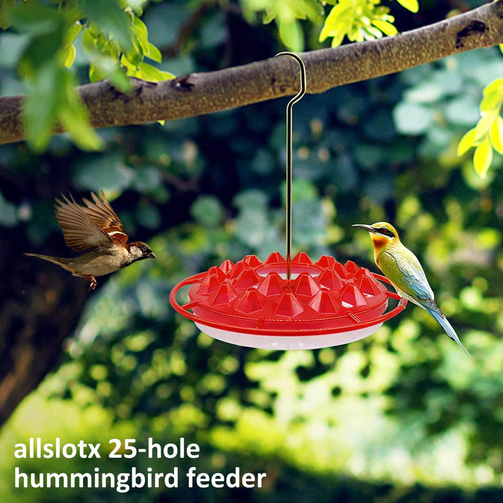 close-up of allslotx Hummingbird Feeder feeding ports