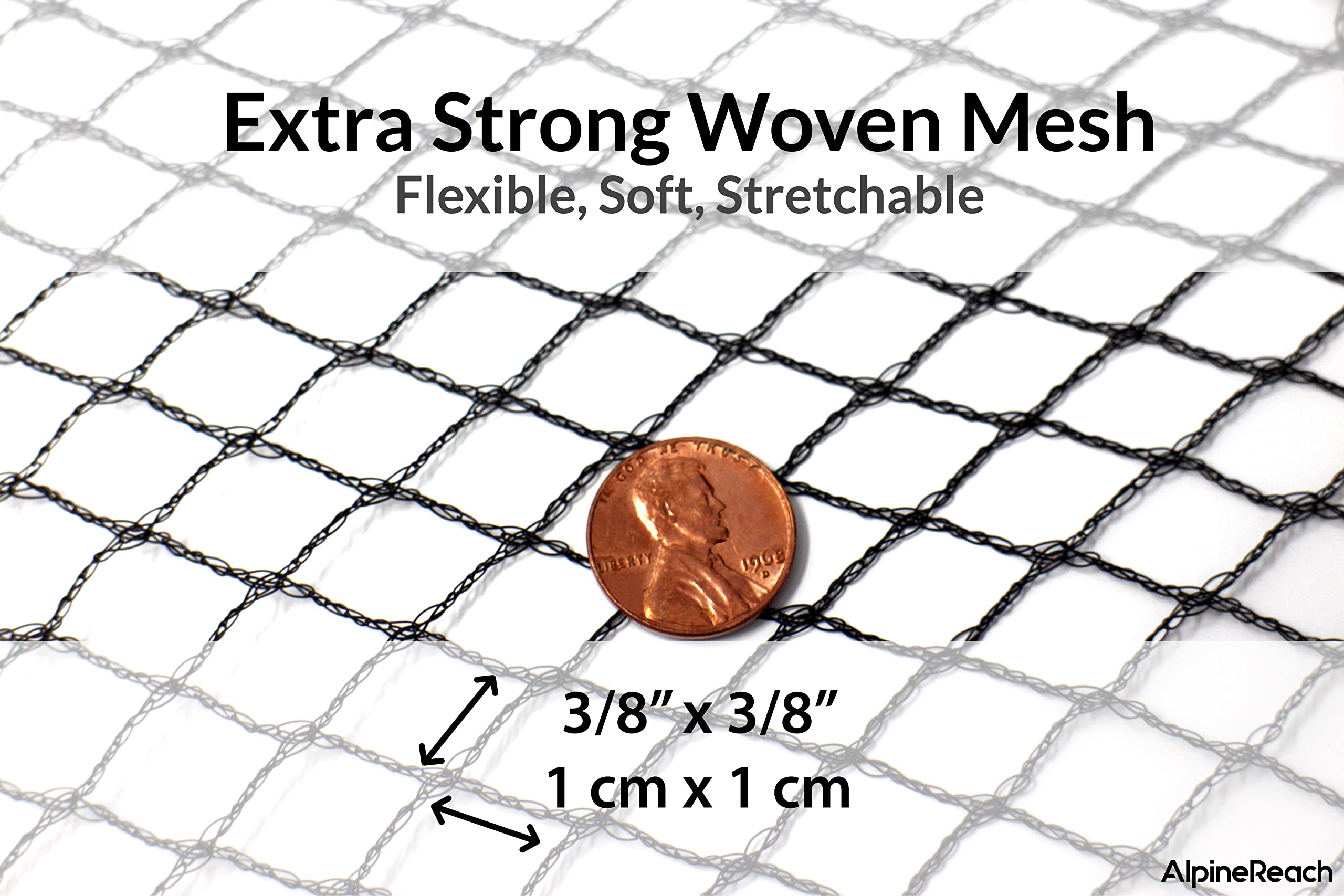 Close-up of AlpineReach pond netting mesh material
