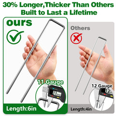 Close-up of AMAGABELI 6 Inch Garden Stakes with U-shape