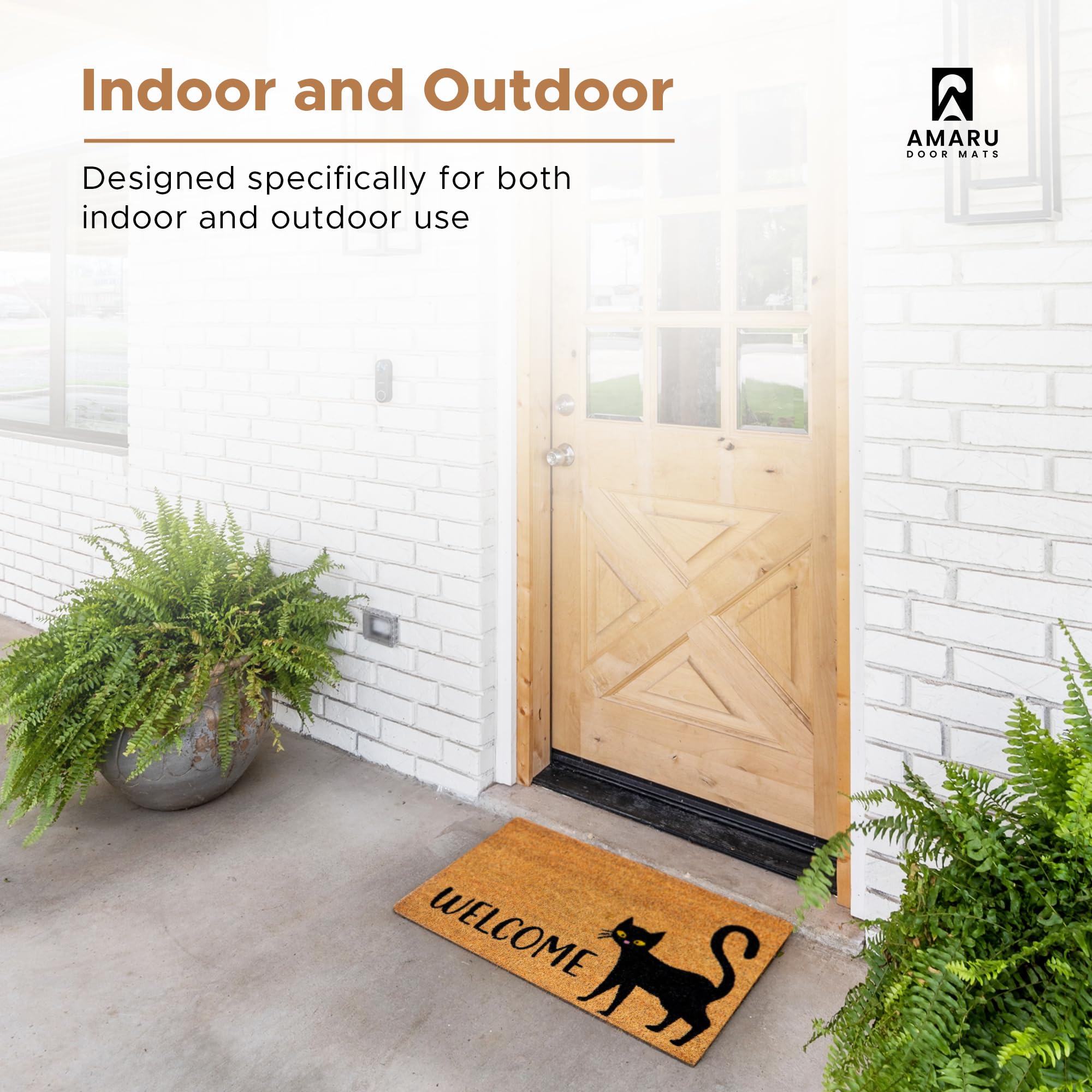 Close-up of AMARU Coir Welcome Mat's natural fibers