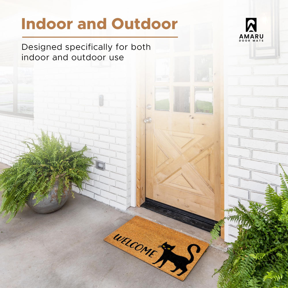 Close-up of AMARU Coir Welcome Mat's natural fibers