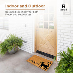 Close-up of AMARU Coir Welcome Mat's natural fibers