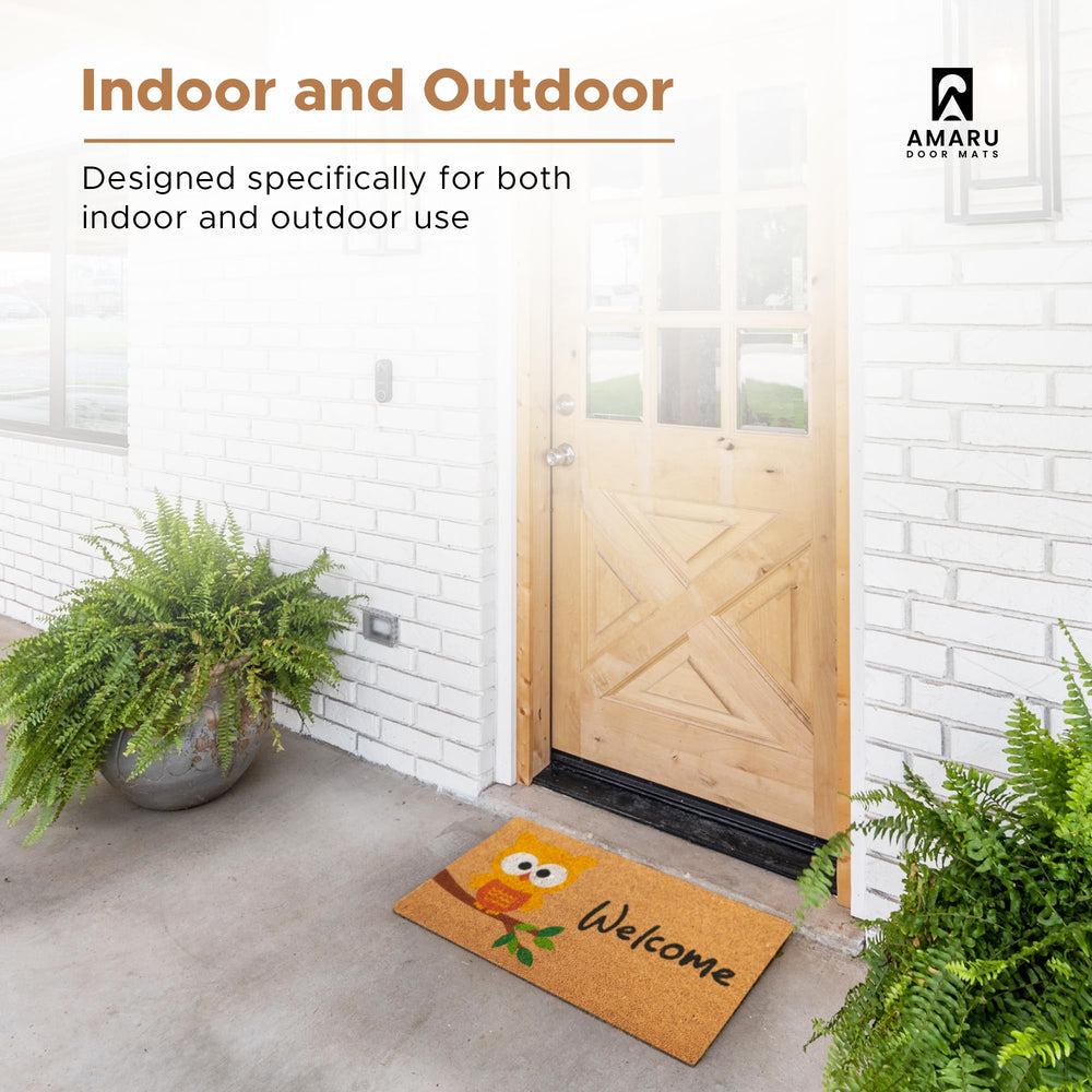 Close-up of AMARU Coir Welcome Mat texture