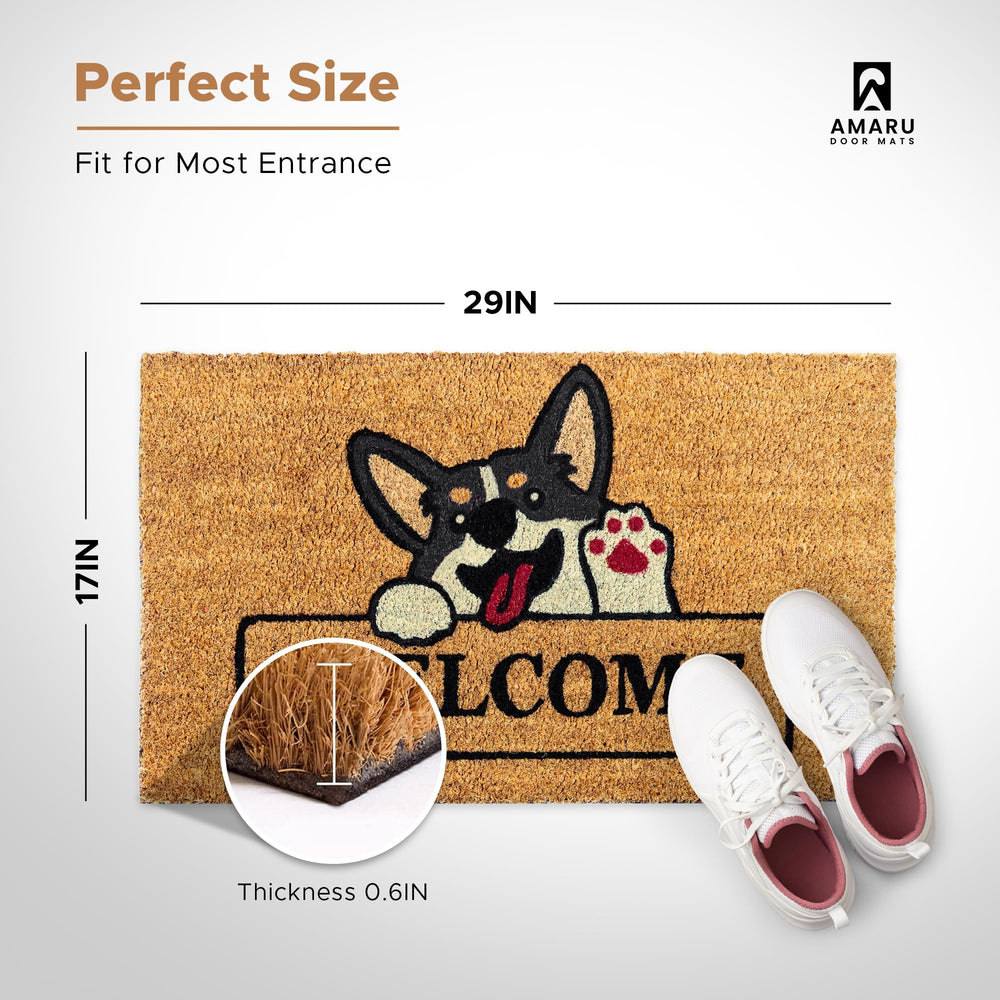 Close-up of AMARU DOOR MATS Coir Welcome Mat texture